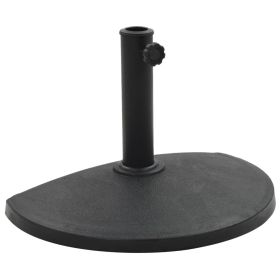 Parasol Base Half Round Polyresin 19.8 lb Black - Black