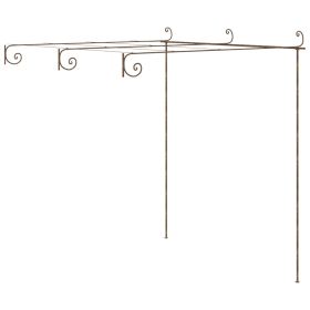 Garden Pergola Antique Brown 9.8'x9.8'x8.2' Iron - Brown