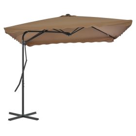 Outdoor Parasol with Steel Pole 98.4"x98.4" Taupe - Brown