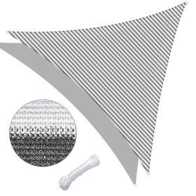 25' x 25' x 25' Triangle Sun Shade Sail/ Gray+White - As Picture