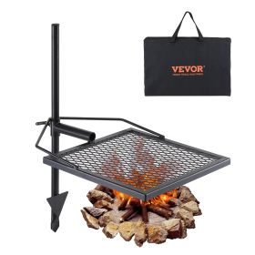 VEVOR Swivel Campfire Grill, Fire Pit Grill Grate over Fire Pits, Heavy Duty Steel Grill Grates, 360° Adjustable Open Fire Outdoor Cooking Equipment