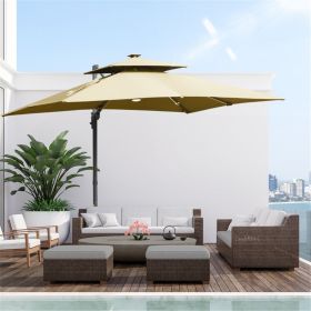 Outdoor beach umbrella/Sun Umbrella (Swiship-Ship)(Prohibited by WalMart) - Brown, Natural Wood Color