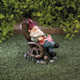 Solar Red Bird Rocking Chair Gnome